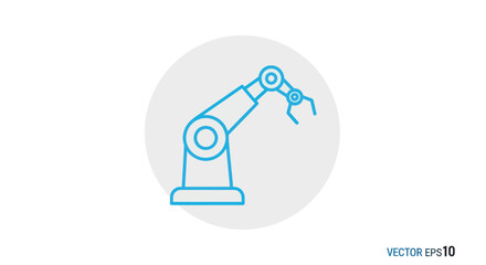 Industrial Robotic Arm Automation Technology Icon.
