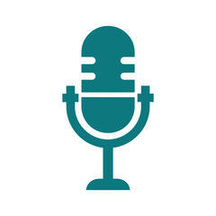 Vintage Microphone Icon Illustration