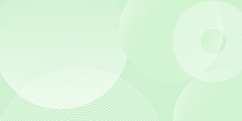 Naklejka premium Minimalist soft Abstract Background in Gradient green and white Tones with Circles. Circle effect style geometric, abstract background.