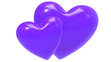Fototapeta premium Illustration rendering of a purple heart, a symbol of love and romance, and a symbol of marriage. for Valentine's Day.