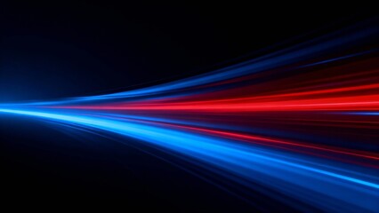 Red and blue light trails on black background