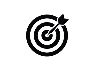 A dart lands perfectly in the bullseye of a target, representing success and achievement.