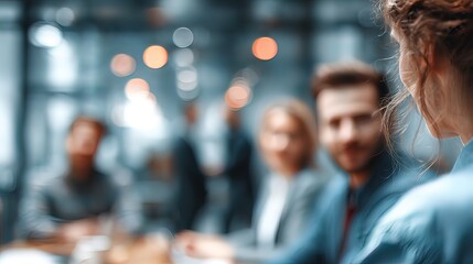 Unfocused Corporate Brainstorming - Out-of-focus background of a corporate brainstorming session. High quality. High quality