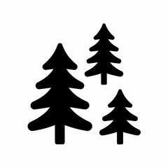 Obraz premium pine, trees, forest, silhouette, icon, vector, nature, evergreen, woodland, landscape, outdoors, tree, trio, fir, conifer, christmas, holiday, winter, woods, park, ecology, environment, conservation, 
