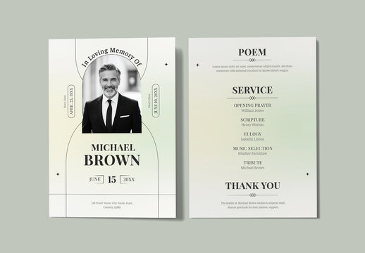 Elegant Funeral Program Design for Memorial Service