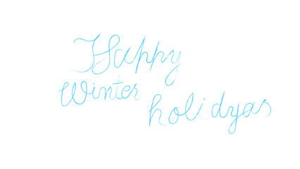 happy winter holidays hand written calligraphy text vector with transparent background 