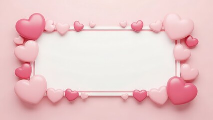 Heart-shaped frame isolated on white background
