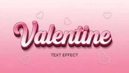 Happy Valentine's Day greeting card with pink heart patterns and romantic calligraphy text in a vector illustration style for a holiday celebration gift invitation