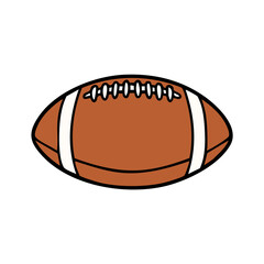 Classic American football ball vector illustration, simple flat style, perfect for sports graphics, logos, apparel, and athletic designs.