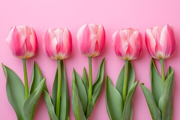 Naklejka premium Minimal pink tulip arrangement high resolution picture