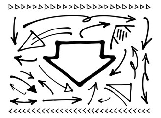 図解に使える手描き矢印イラストセット