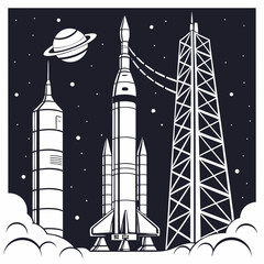 Saturn rocket launch preparation © Mamun