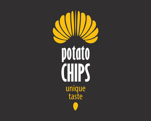 Vector hand-drawn potato chip logo