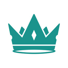 Green Crown Icon Symbol Royalty
