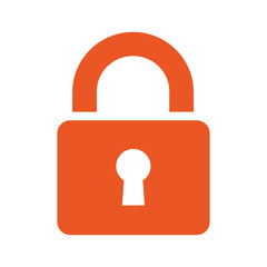 Orange Padlock Icon Unlocked State