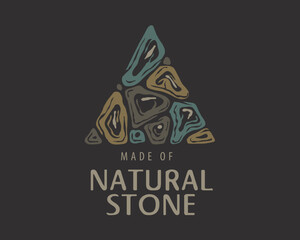 Original vector hand-drawn logo for a company engaged in the manufacture and processing of products and stone