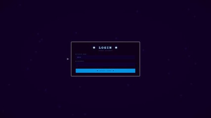 Admin computer login process followed by hacking animation at a digital workspace during nighttime hours - Powered by Adobe