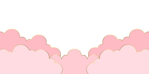 cloud with paper cut style vector. valentine's background illustration