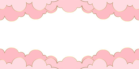 cloud with paper cut style vector. valentine's background illustration