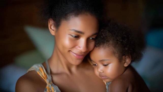 Mother comforting her baby during tears, holding them gently against her heart &mdash; emotional storytelling of protection, empathy, and the power of love to bring calm and safety in moments of