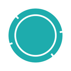 Simple teal circle icon on white background