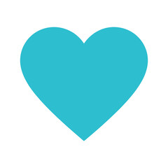 Simple blue heart shape on white background