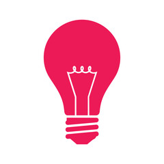 Bright idea represented by a pink light bulb icon