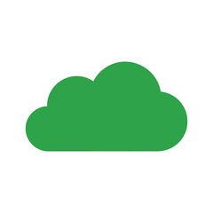 Simple green cloud icon on white background