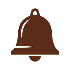 Simple brown bell icon on white background