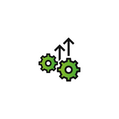 Operational excellence, efficiency icon flat vector design