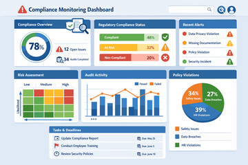 Compliance Monitoring Dashboard with Risk and KPI Analytics