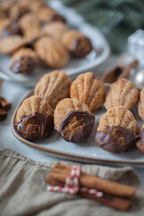 Gingerbread Chocolate cookies Madeleine for christmas