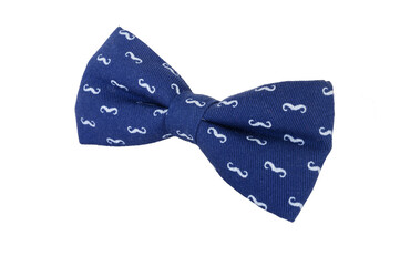 Classic blue bow tie with the Father's Day symbol mustache. Blue bow tie with mustache.