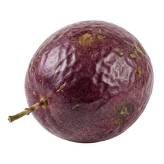 Ripe purple passion fruit, fresh healthy tropical food. Whole exotic fruit with sweet delicious appearance