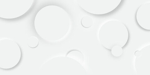 White and grey abstract modern circle background. abstract white circle shape with digital hi tech concept background technology. elegant minimal style Paper circle business banner with drop shadows.  © Kainat 