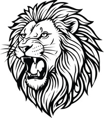 Obraz premium Lion face avatar illustration.