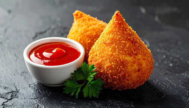 Coxinha on dark background