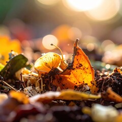 Close-up of the composting process