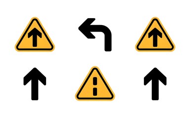 Obraz premium Traffic signs with arrows on white background
