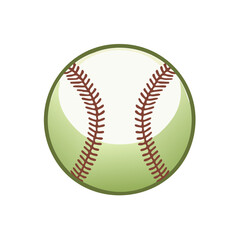 Isolated Cartoon Baseball Illustration with Stitches for Sport and Recreation