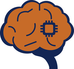 Digital Brain Icon Representing Artificial Intelligence and Futuristic Technology Concepts