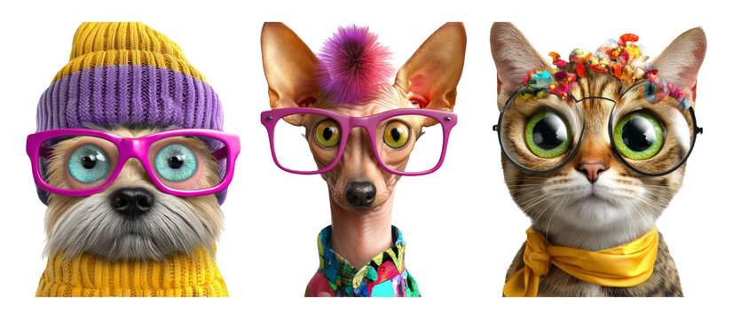 Whimsical Animals in Glasses Showcasing Unique Personalities and Styles