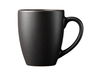 Matte Black Ceramic Coffee Mug Isolated