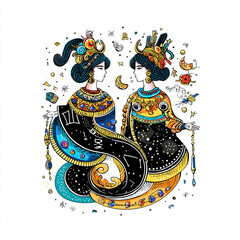 双子座。星占い。星座。神話