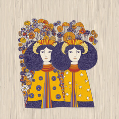 双子座。星占い。星座。神話