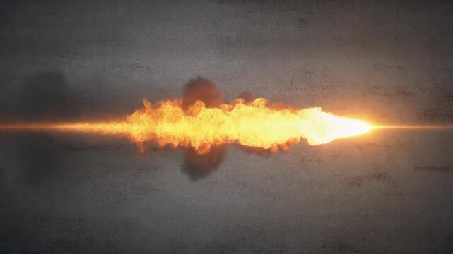 Pulsating Orange Light Ray with Abstract Lens Flare on Textured Ground.