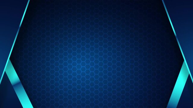 Modern blue abstract hexagon background with glowing diagonal lines, futuristic technology animation ideal for corporate presentations, tech promos, digital branding, and professional motion graphics.