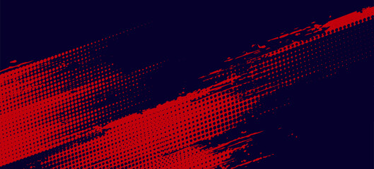 Halftone dots red and blue color pattern gradient grunge texture background. Dot pop art comic sport style vector illustration. grunge vector dots