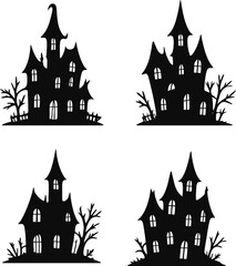 halloween castle vector illustration