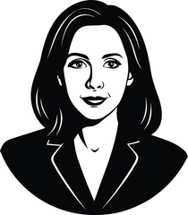 Empowered professional woman portrait illustration